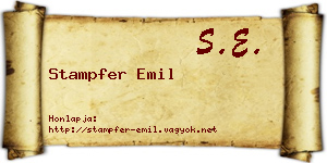 Stampfer Emil névjegykártya
